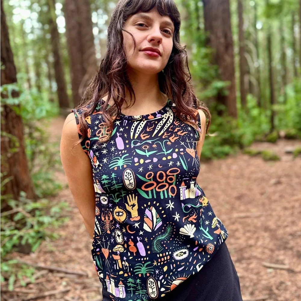 Nooworks Black and Multicolor Graphic Muscle Tee - Picture 5 of 5